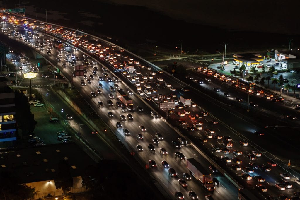Traffic jam depicting voip phone gridlock