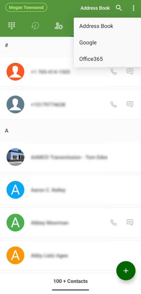 UpLync Softphone Contacts Screenshot