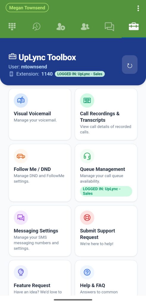 UpLync Softphone Toolbox Screenshot